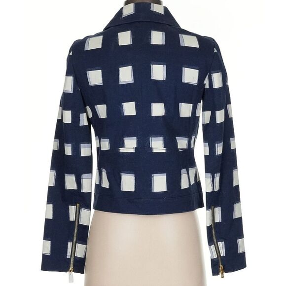 NWT Tory Burch Jacket Navy Blue And White Size 2 - Picture 13 of 13